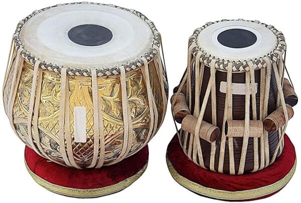 Worldmacs Brass tabla set with cover mango wood