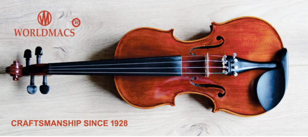 Worldmacs North U.S.A Canadian Maple wood Violin Ebony wood chinrest ,neck & tuning pegs Craftsmanship since 1928 - Image 2