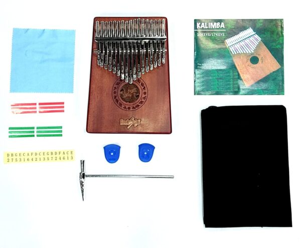 Worldmacs Thumb Piano 17 Keys Musical Instrument Kalimba with Engraved Notes and Tuning Hammer - Image 3