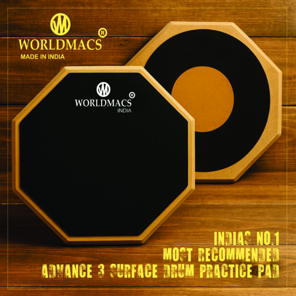 WORLDMACS 12 INCHES ADVANCE 3 SURFACE DRUM PRACTICE PAD ONLY - Image 4